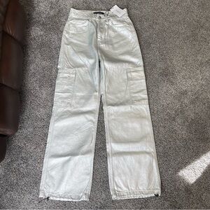 PIRAL Silver Carvo Pants Jeans Women’s Size Medium Elasticated hems NEW wTag
